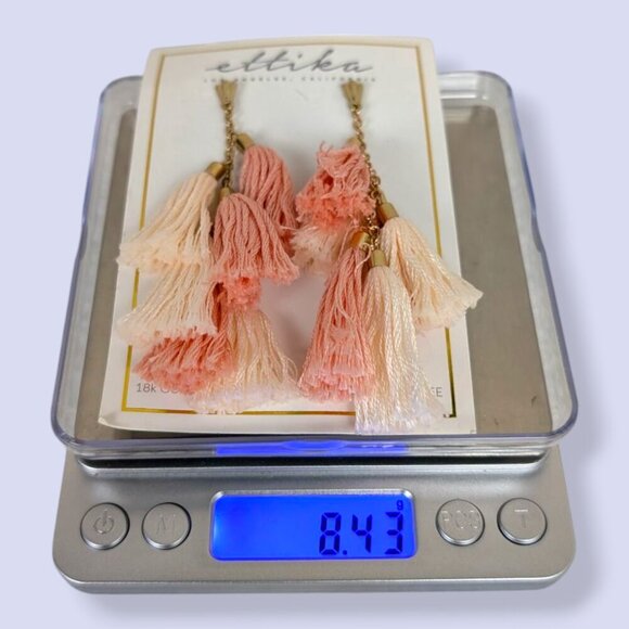 (2/$20) Ettika 18k GP Dangling Tassel Earrings - Picture 5 of 5
